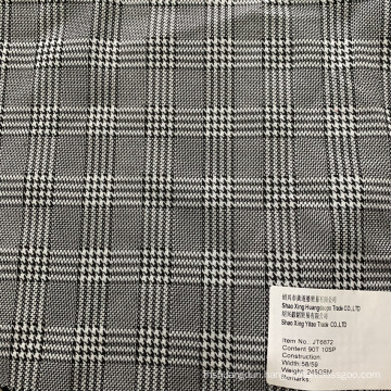 Black and White Stripes Checks 90T/10SP Plaid Fabric